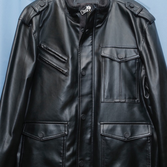 Guess Black Leather Jacket - Picture 2 of 5
